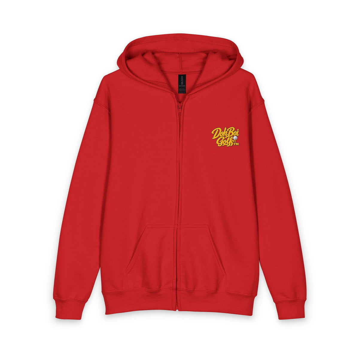 Doh Boi Golf™ Youth Zip-Up Golf Hoodie – Kids Front Logo & Back Golfer Graphic