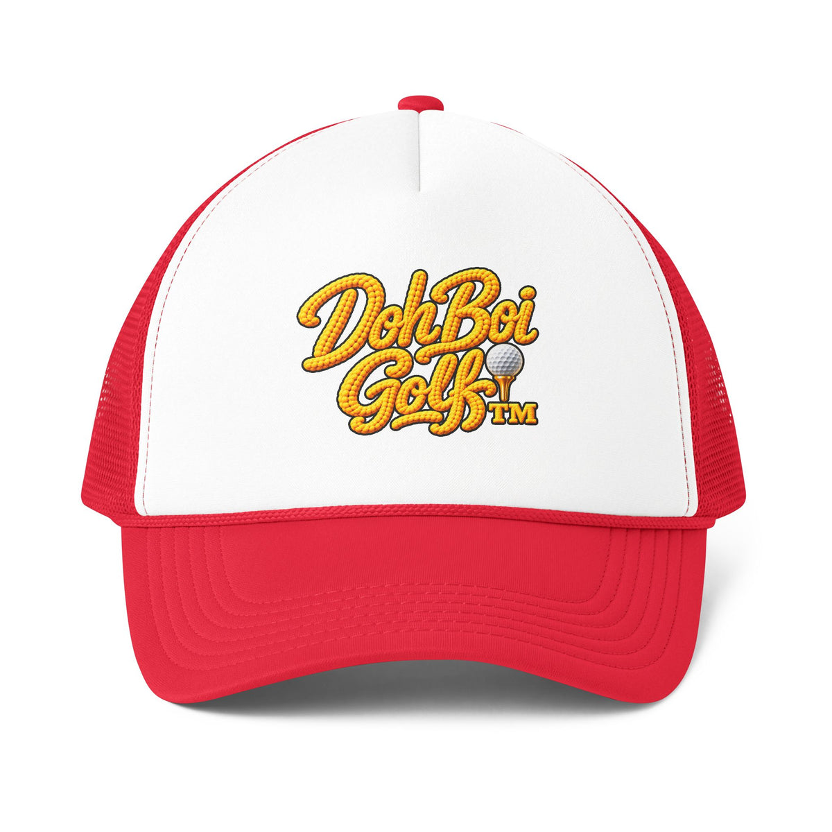 Doh Boi Golf™ Embroidered Trucker Hat – Black Golf Snapback Cap