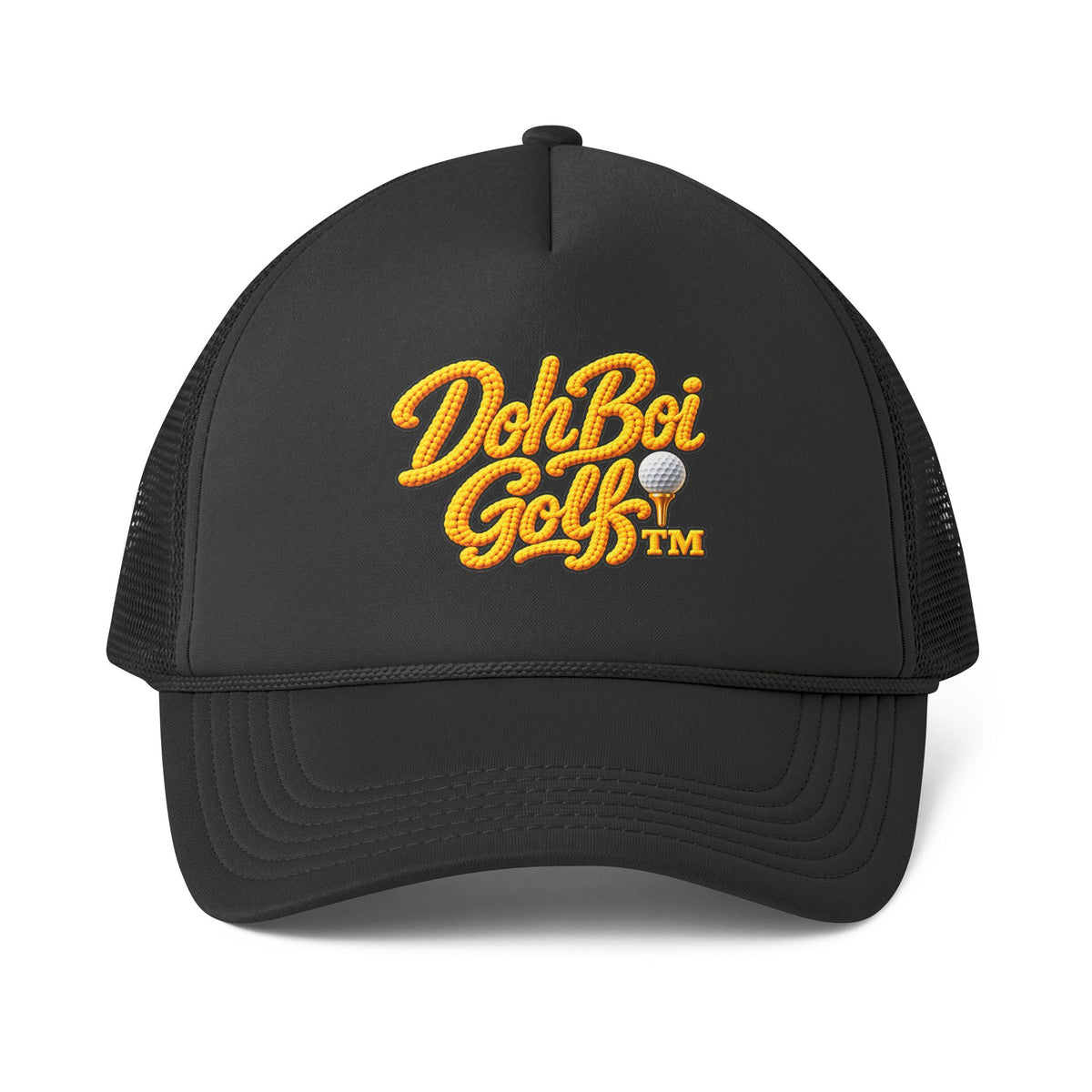 Doh Boi Golf™ Embroidered Trucker Hat – Black Golf Snapback Cap