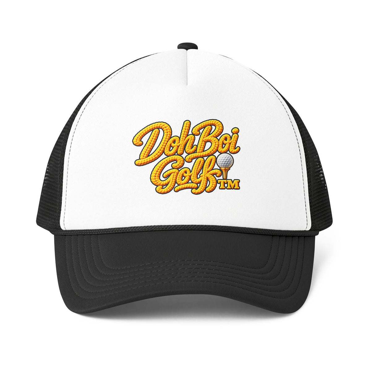 Doh Boi Golf™ Embroidered Trucker Hat – Black Golf Snapback Cap