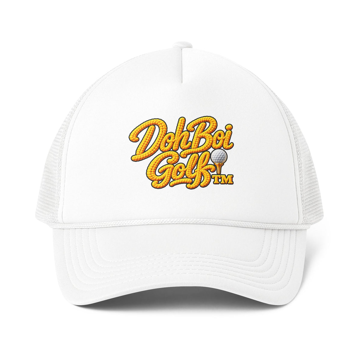 Doh Boi Golf™ Embroidered Trucker Hat – Black Golf Snapback Cap